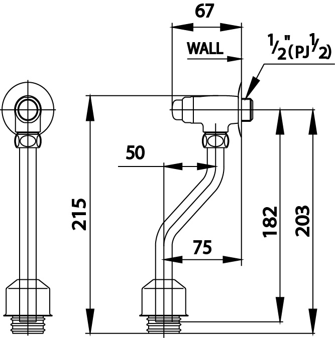 CT471SL(HM) วาล์วเปิด-ปิดน้ำโถปัสสาวะชายชนิดกด (ระยะติดตั้ง 75 มม.)
