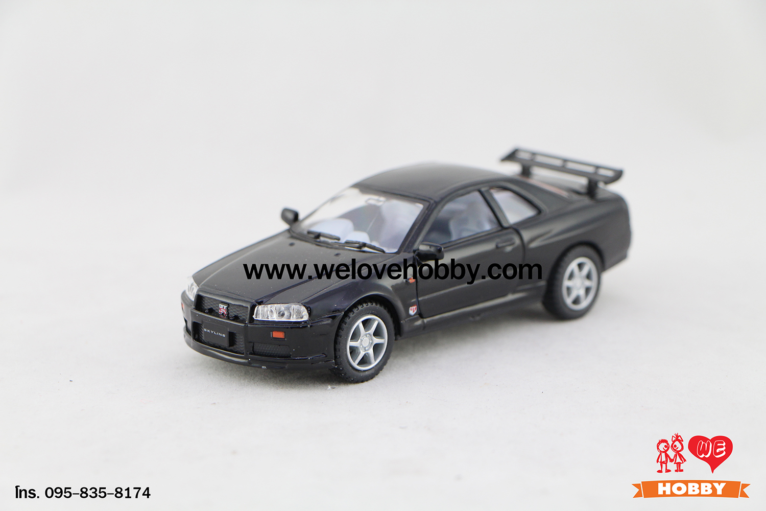 โมเดลรถซุปเปอร์ คาร์ Nissan Skyline GTR R34 สีดำ Scale 136