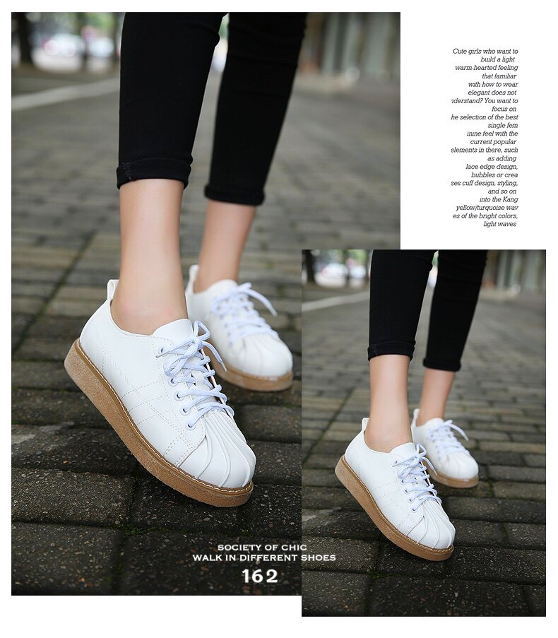 รองเท้าผ้าใบหนังนิ่มสไตล์วินเทจ (สีดำ)