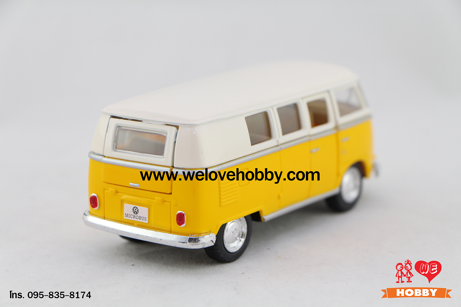 โมเดลรถตู้โฟล์คคลาสสิค 1962 Volkswagen Classical Bus สีเหลือง-ครีม Scale 1:32