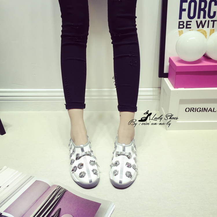 รองเท้า Dior Fusion Sneakers สีขาวดอกเงิน (ขอบเทา)