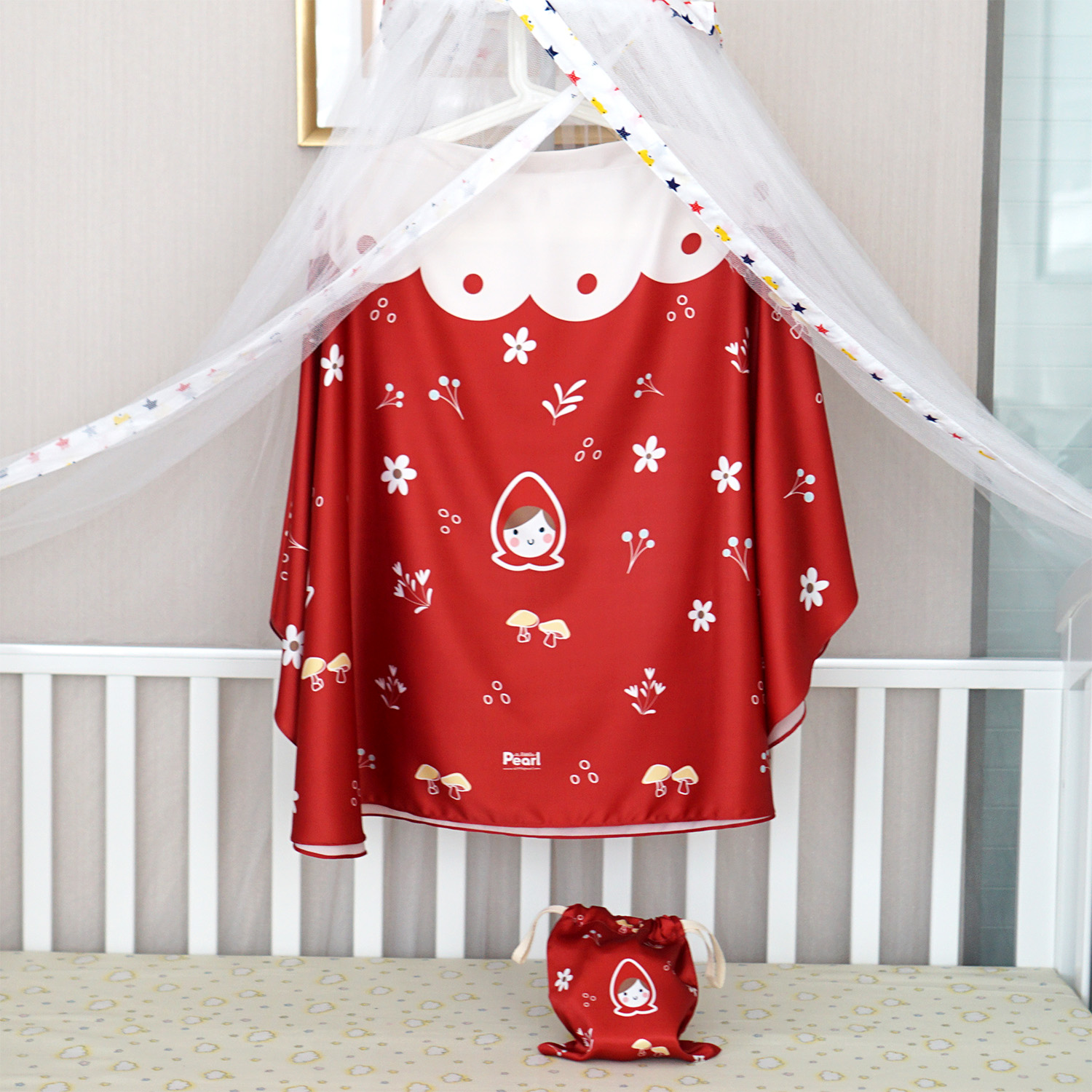 ผ้าคลุมให้นม สั่งทำใส่ชือ ลาย Little Red Riding Hood - Red