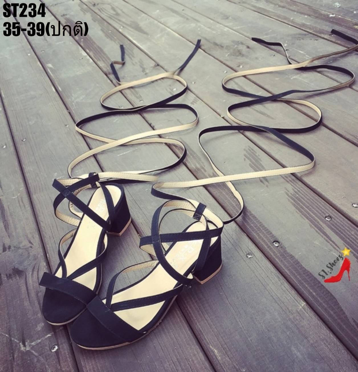 รองเท้า Gladiator ส้นตัน (สีน้ำตาล)