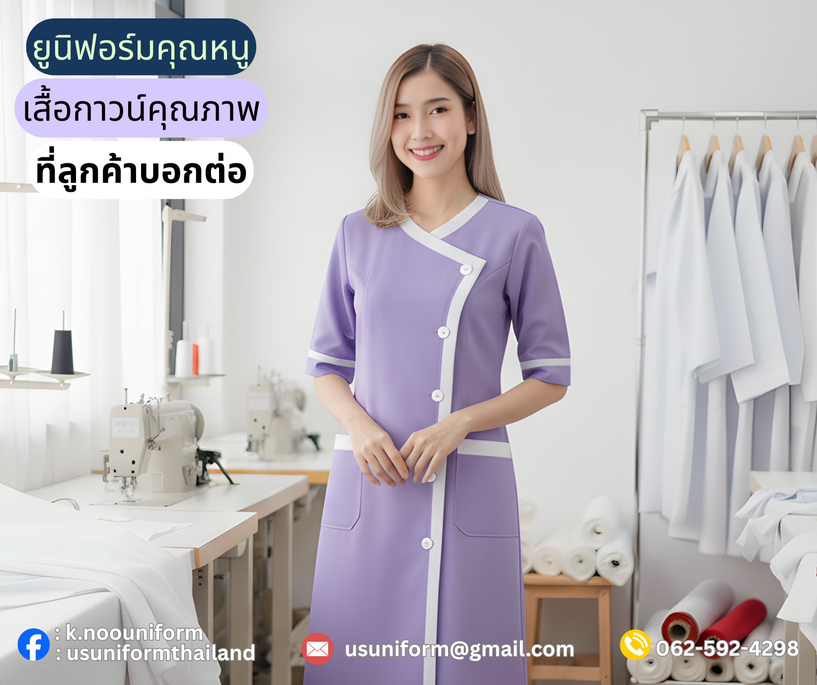 เสื้อกาวน์ ตัวยาว แต่งตามแบบ (เลือกสีได้) ทรงเข้ารูปสำหรับผู้หญิง ไม่มีขั้นต่ำ