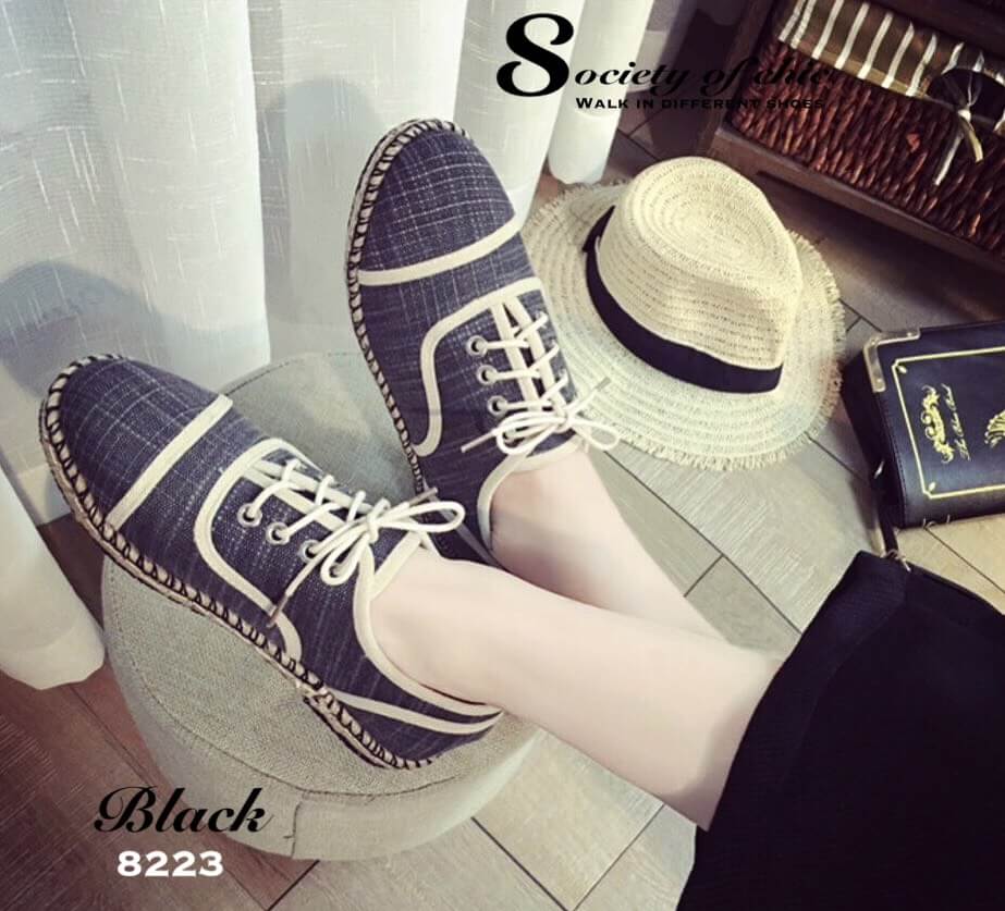 รองเท้าผ้าใบทูโทน (สีครีม)