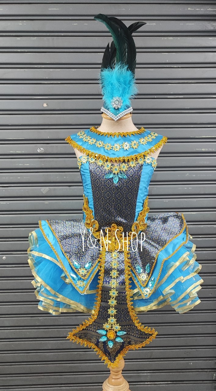 Y&NShop ชุดดรัมเมเยอร์ ชุดเชียร์ลีดเดอร์ เด็กผู้หญิงอนุบาล-ประถมต้น แบบชุดไทคอกลม