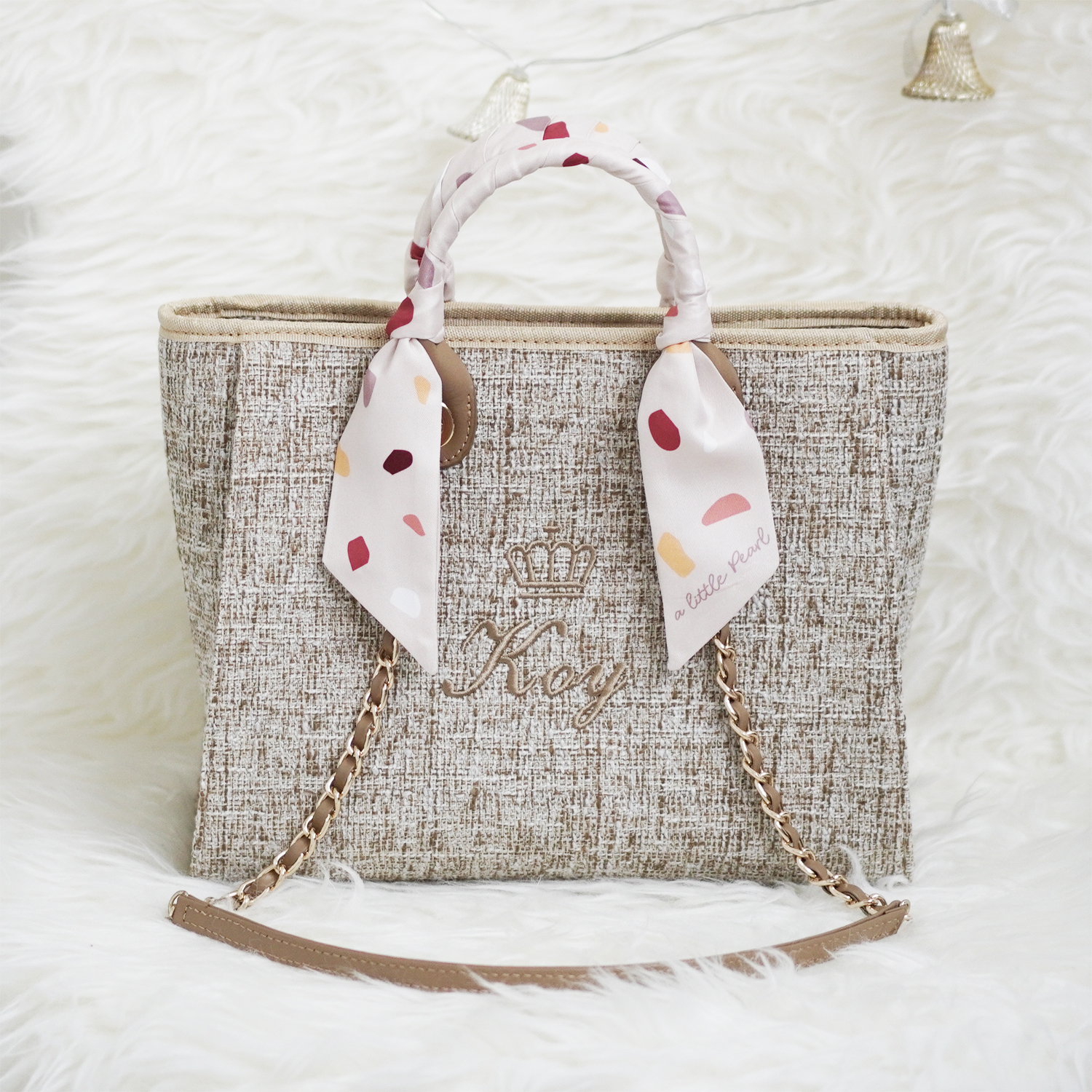 ผ้าพันหูกระเป๋า Terrazzo - Cream