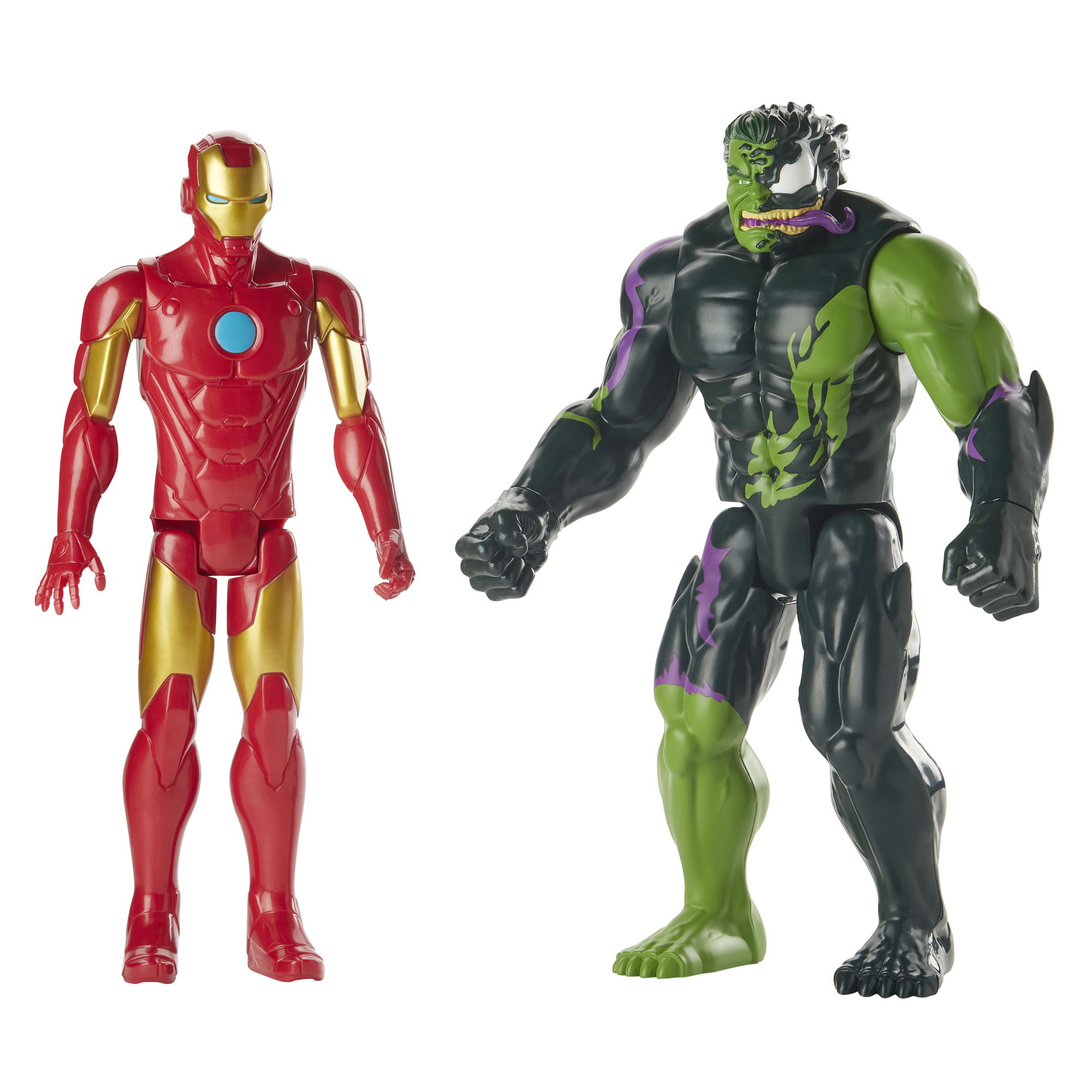 Hasbro Marvel Spider-Man Maximum Venom Titan Hero Iron Man and Venomized Hulk Figure ฮาสโบร มาร์เวล สไปเดอร์แมน แม็กซิมั่ม เวน่อม หุ่นโมเดลฟิกเกอร์ ไอรอนแมน และ เวน่อมไมซ์ ฮัลค์ ขนาด 12 นิ้ว ลิขสิทธิ์แท้