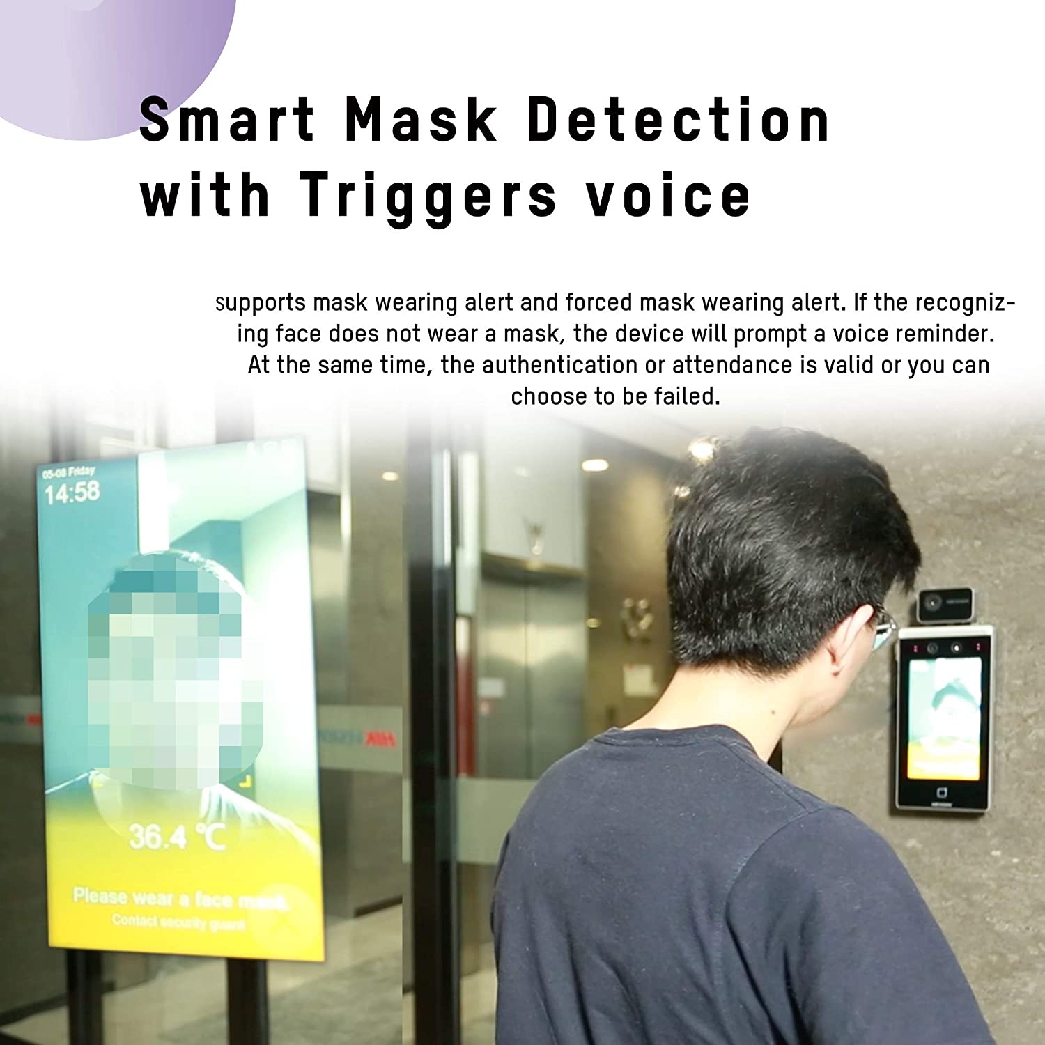 ขายถูก Hikvision รุ่น DS-K1TA70MI-T Face Recognition Terminal สแกนใบหน้าพร้อมแจ้งอุณหภูมิ