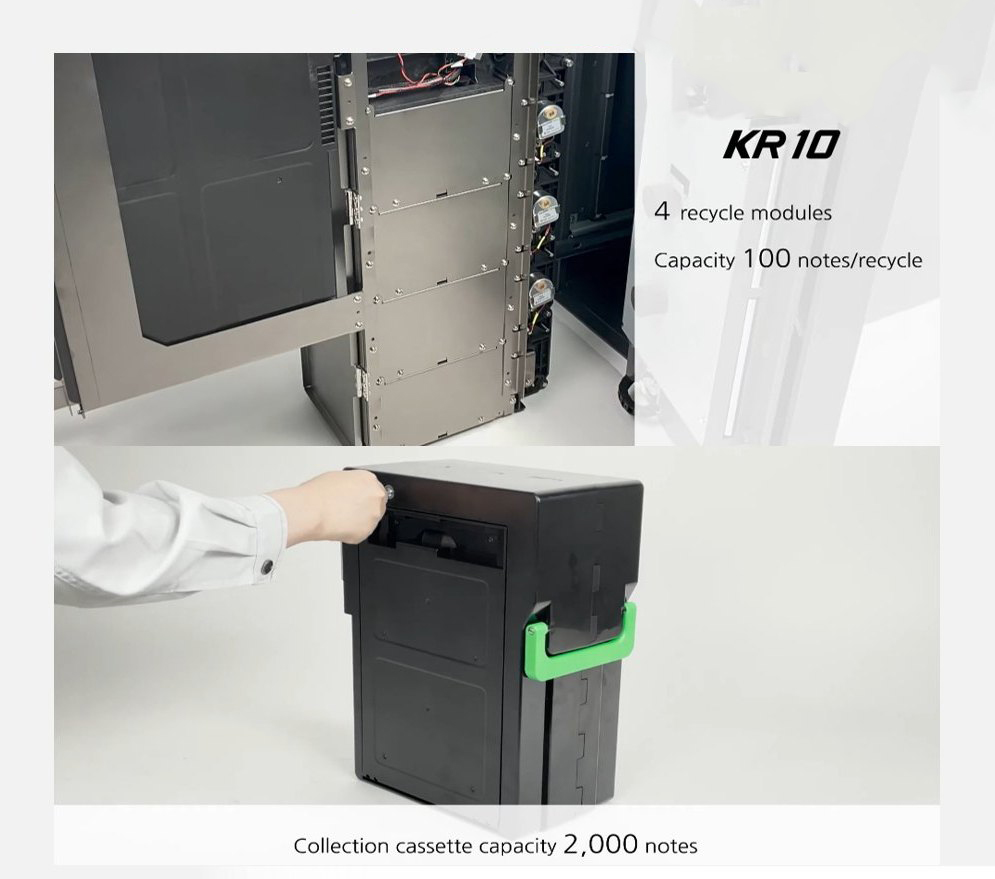 ขายถูก เครื่อง KR10/KRC10 เครื่องรับ-จ่ายเงินสดอัตโนมัติ ประสบการณ์ใหม่ให้กับลูกค้าสามารถรับ-จ่าย หรือ ทอนเงินได้ด้วยตัวเอง ประกันศูนย์