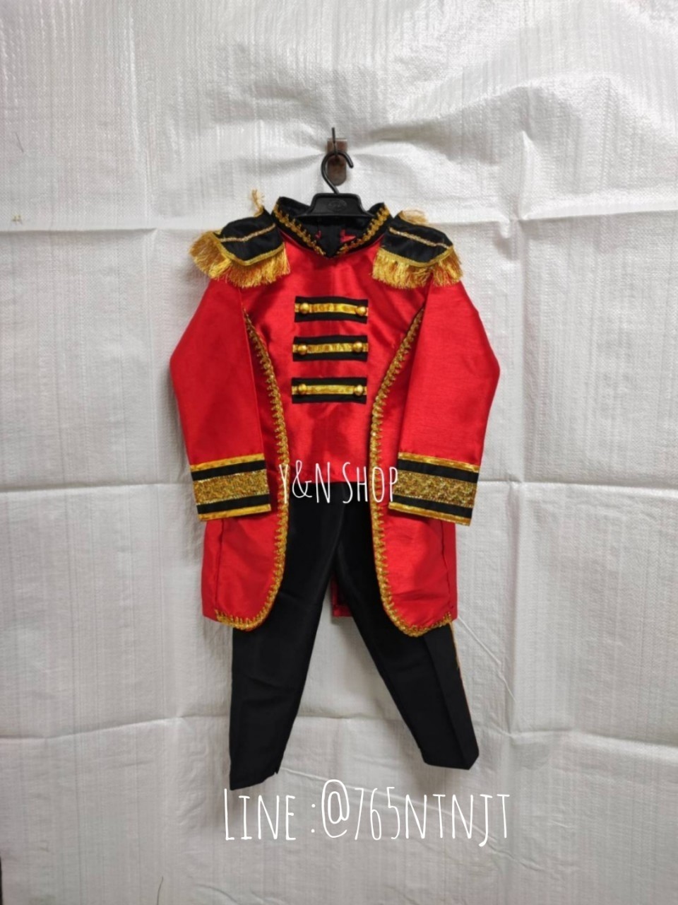 Y&NShop ชุดดรัมเมเยอร์ ชุดเชียร์ลีดเดอร์ เด็กชายอนุบาล-ประถมต้น ชุดผ้าไหมอิตาลี
