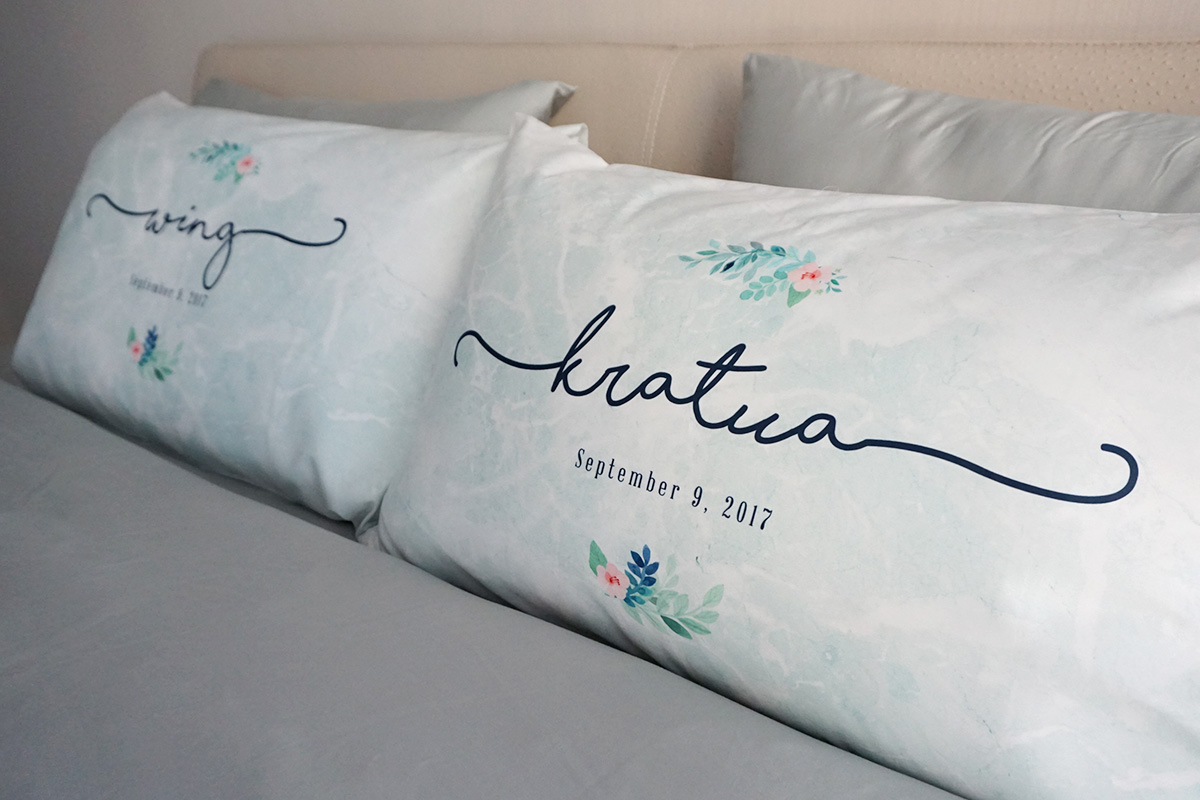 ปลอกหมอนหนุนคู่ลายหินอ่อนสีเขียว Flower - Navy