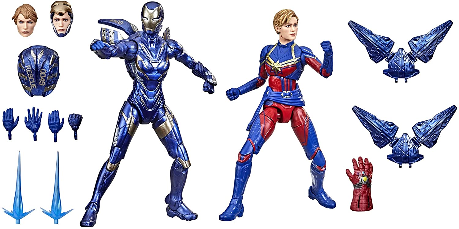 Hasbro Marvel Legends Series Captain Marvel and Rescue Armor Avengers Infinity Saga 6-inch Scale Figure (Amazon Exclusive) ฮาสโบร มาร์เวล เลเจนด์ หุ่นโมเดลฟิกเกอร์ กัปตัน มาร์เวล และ เรสคิวท์ ขนาด 6 นิ้ว ลิขสิทธิ์แท้