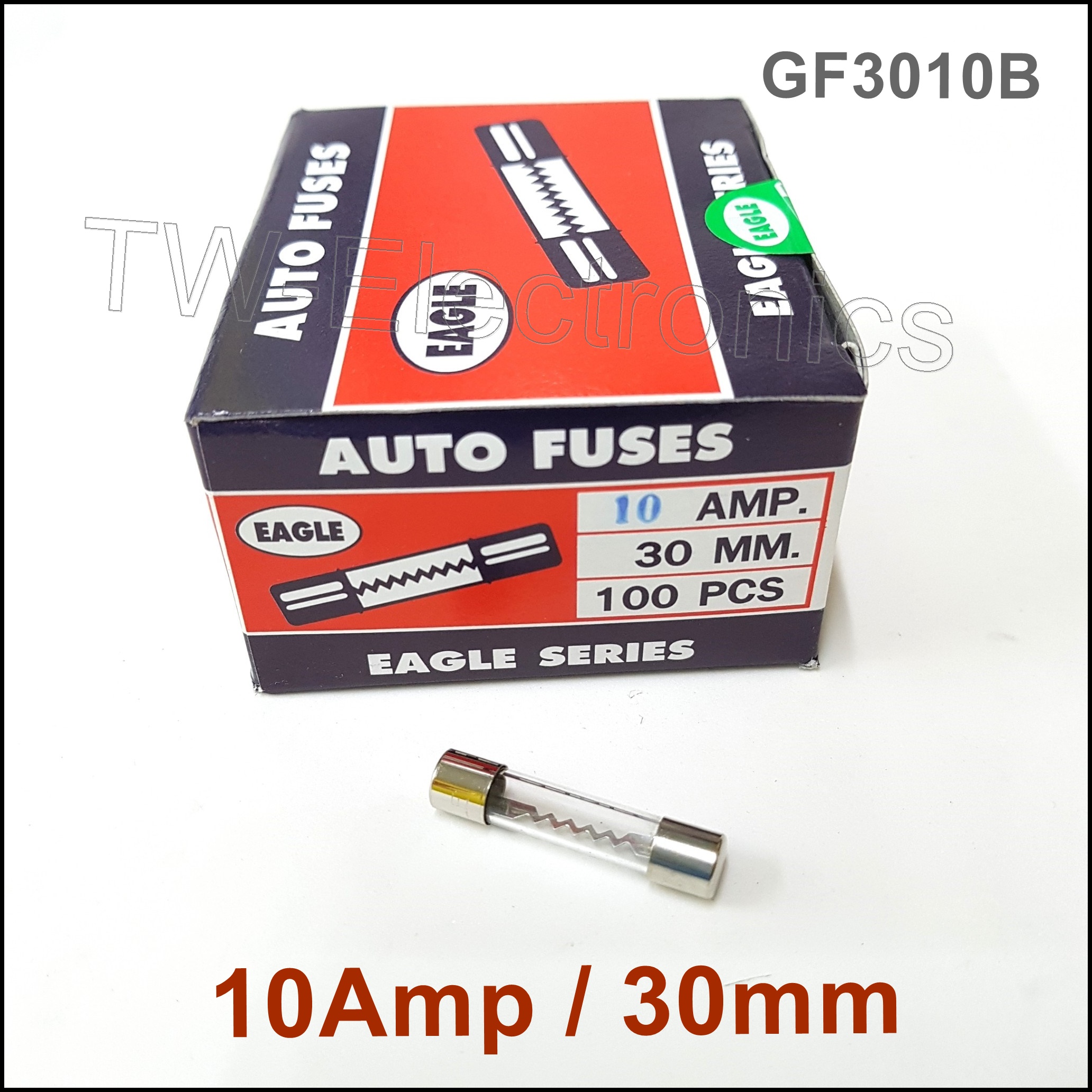 ฟิวส์แก้วยาว 10Amp / 30mm (100หลอด)