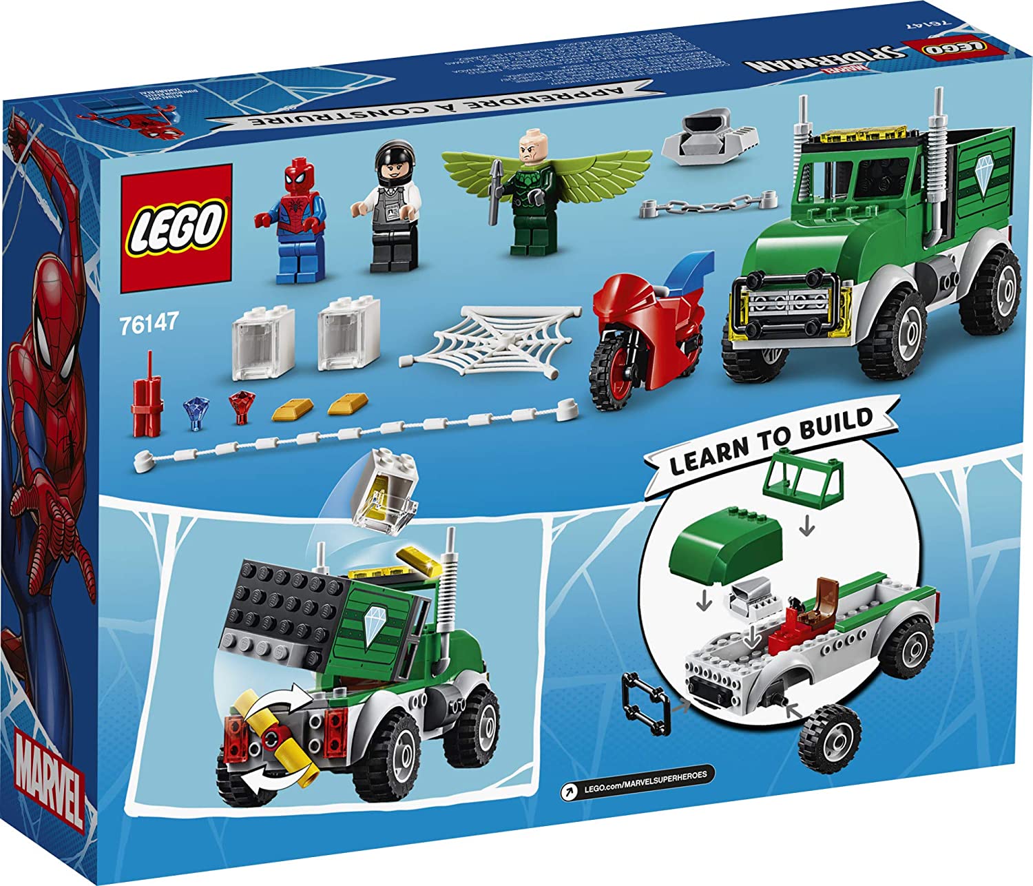 LEGO ตัวต่อเสริมทักษะ มาร์เวล สไปเดอร์-แมน Marvel Spider-Man : Vulture's Trucker Robbery รุ่น 76147
