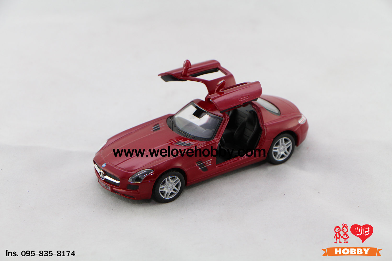 โมเดลรถ Mercedes-Benz SLS AMG สีแดง S-Class Scale 1:36