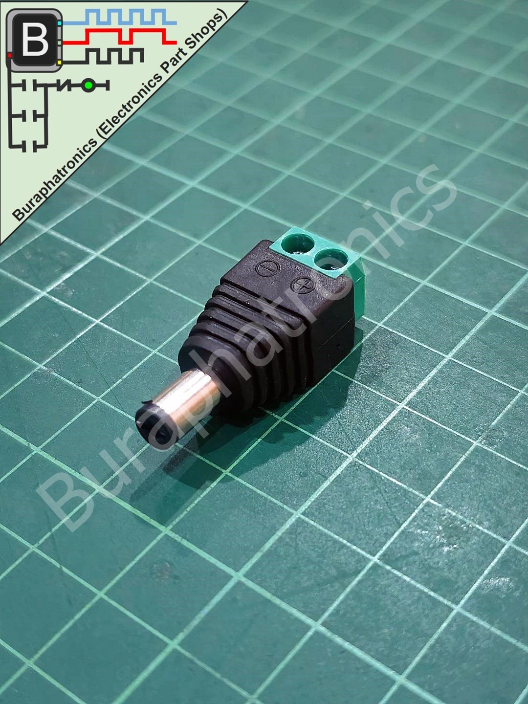 DC JACK Male Screw 5.5x2.1mm. (ขั้วต่อตัวเมีย)