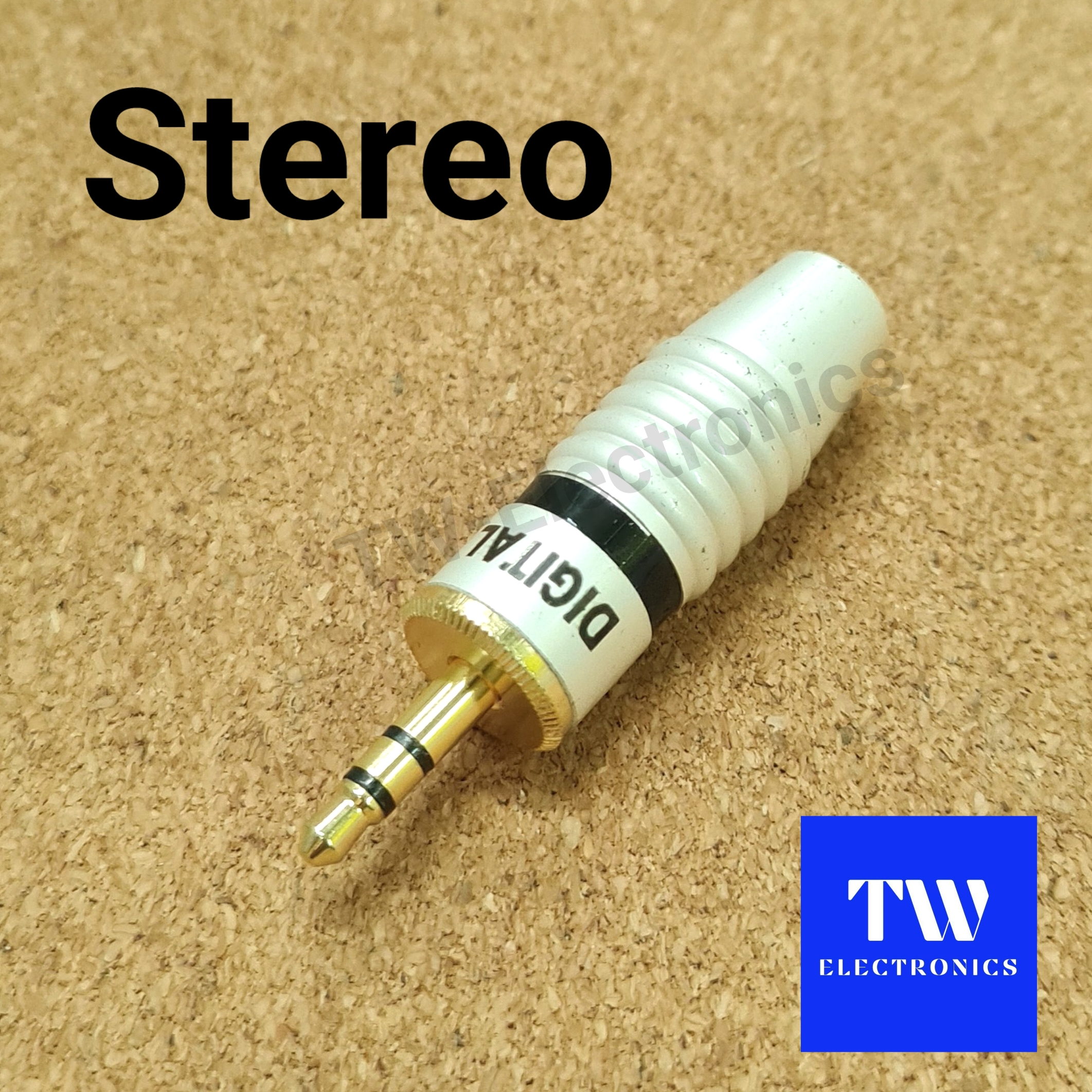 3.5mm Stereo ตัวผู้ Digital สีขาวมุกคาดดำ