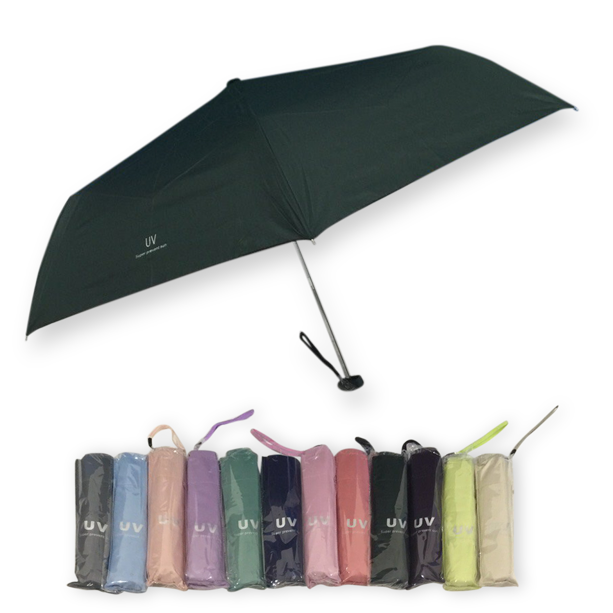 ร่มGBU3ตอนแบนเบารหัสGM345ยูวีดำ