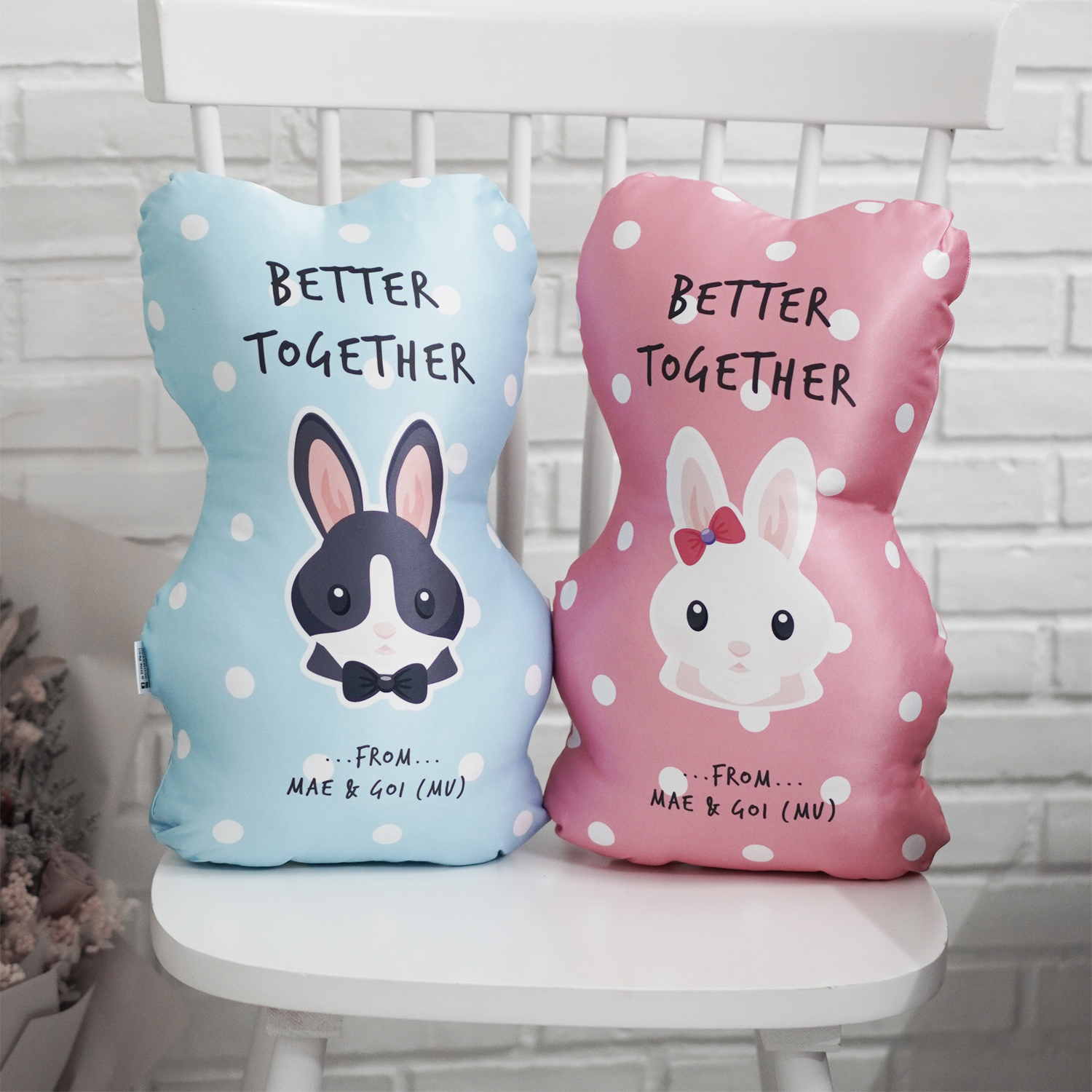 หมอนสั่งทำใส่ชื่อ ลายกระต่าย - Rabbit