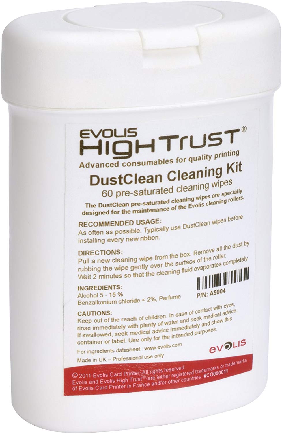 ขายถูก ชุดทำความสะอาดเครื่องพิมพ์ Advanced Cleaning Kit สำหรับเครื่องพิมพ์บัตร Evolis Zenius and Primacy