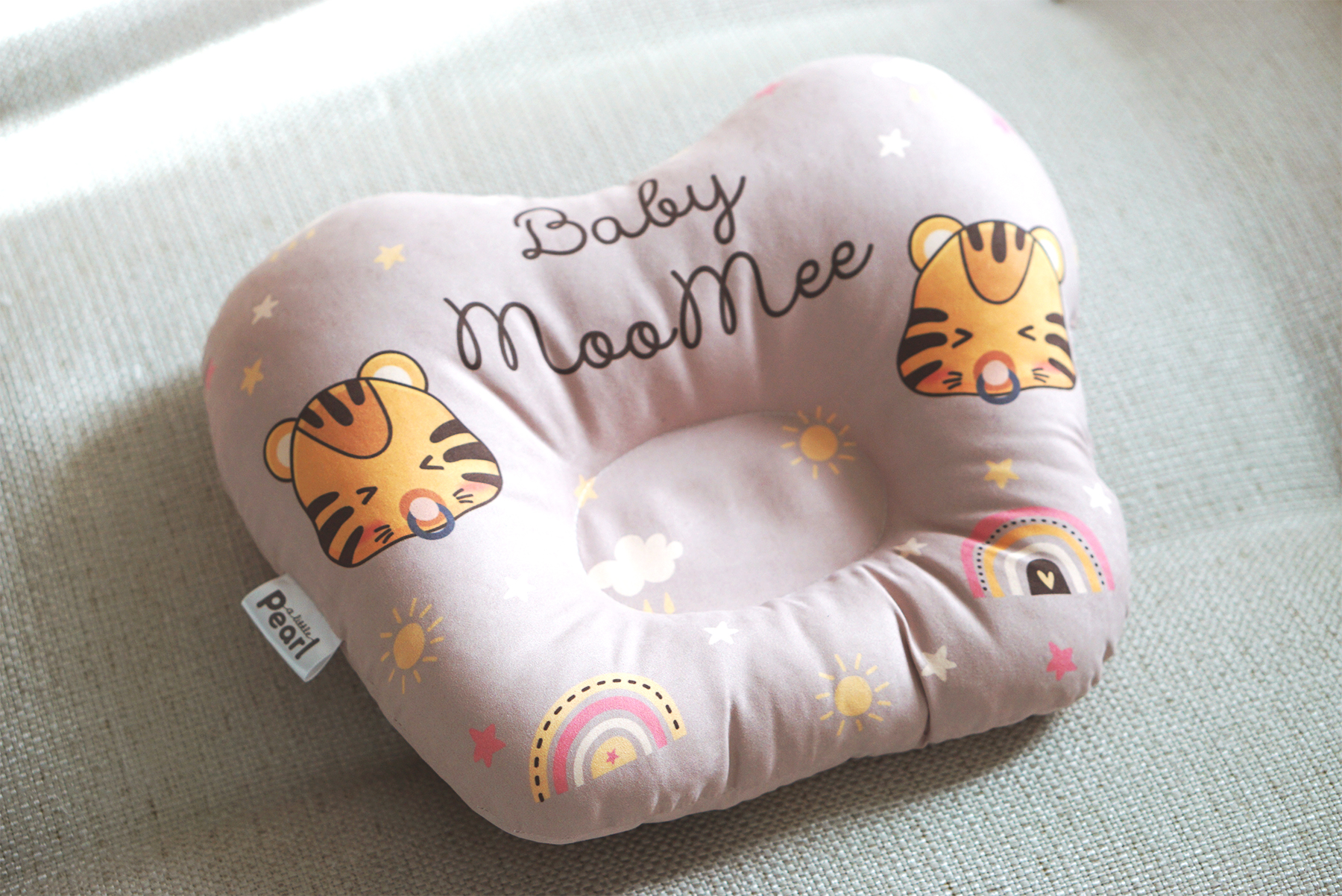 หมอนเด็ก หมอนหลุม Baby Pillow สั่งทำใส่ชื่อ ลาย Tiger - Moccha