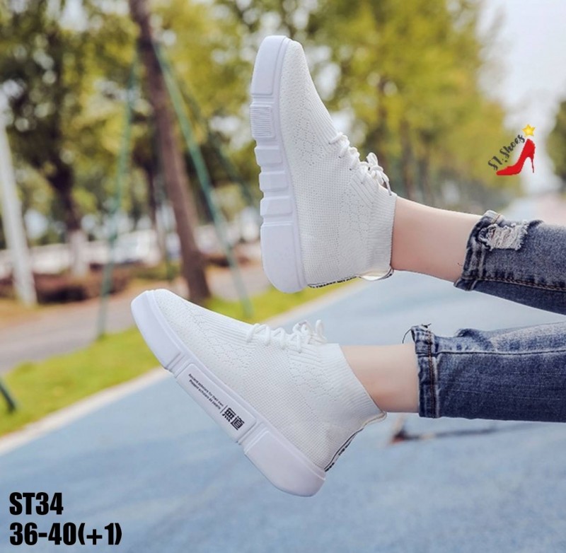 รองเท้าผ้าใบทรงถุงเท้าแบบสวม (สีดำ)