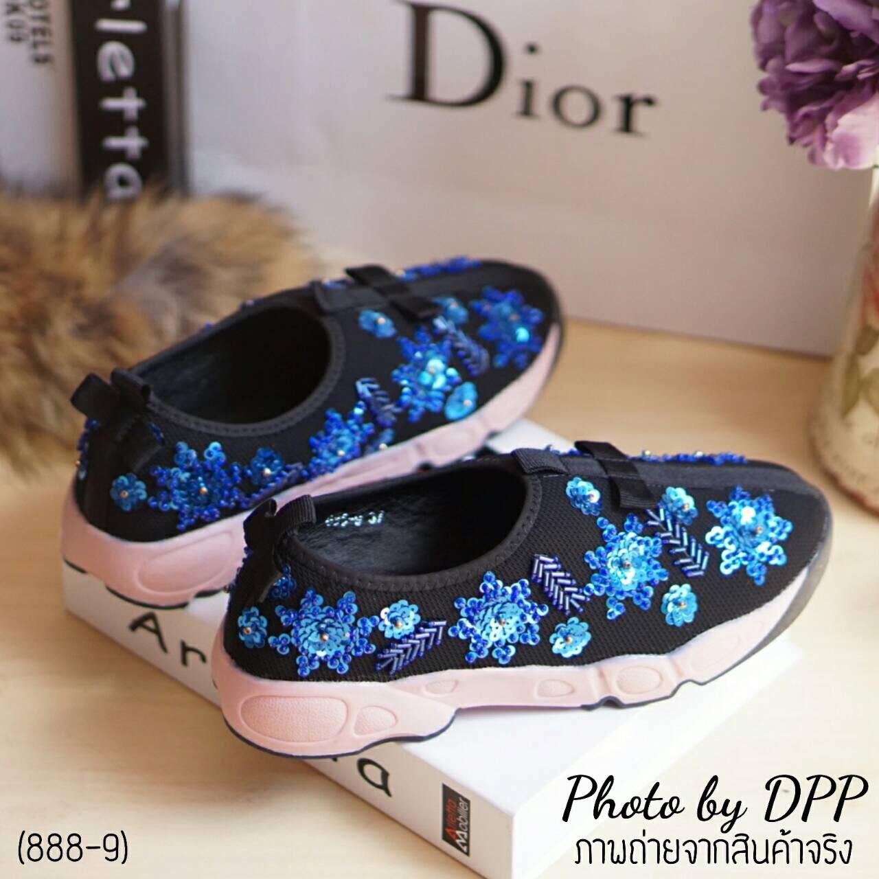 รองเท้า Dior Fusion Sneakers Snow Flake (สีดำ)