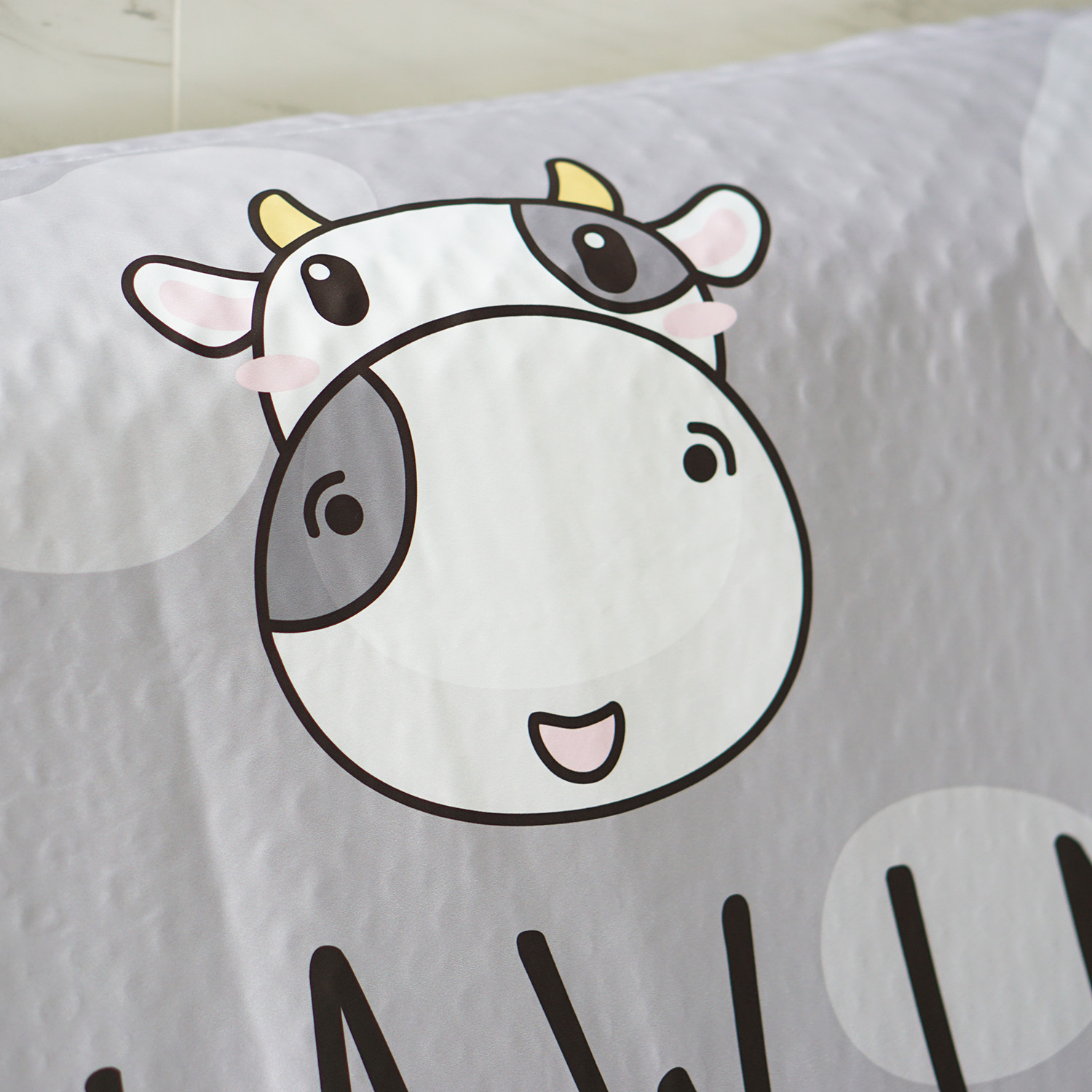 ผ้าห่ม สั่งทำใส่ชื่อ ลาย Cow1 - Grey