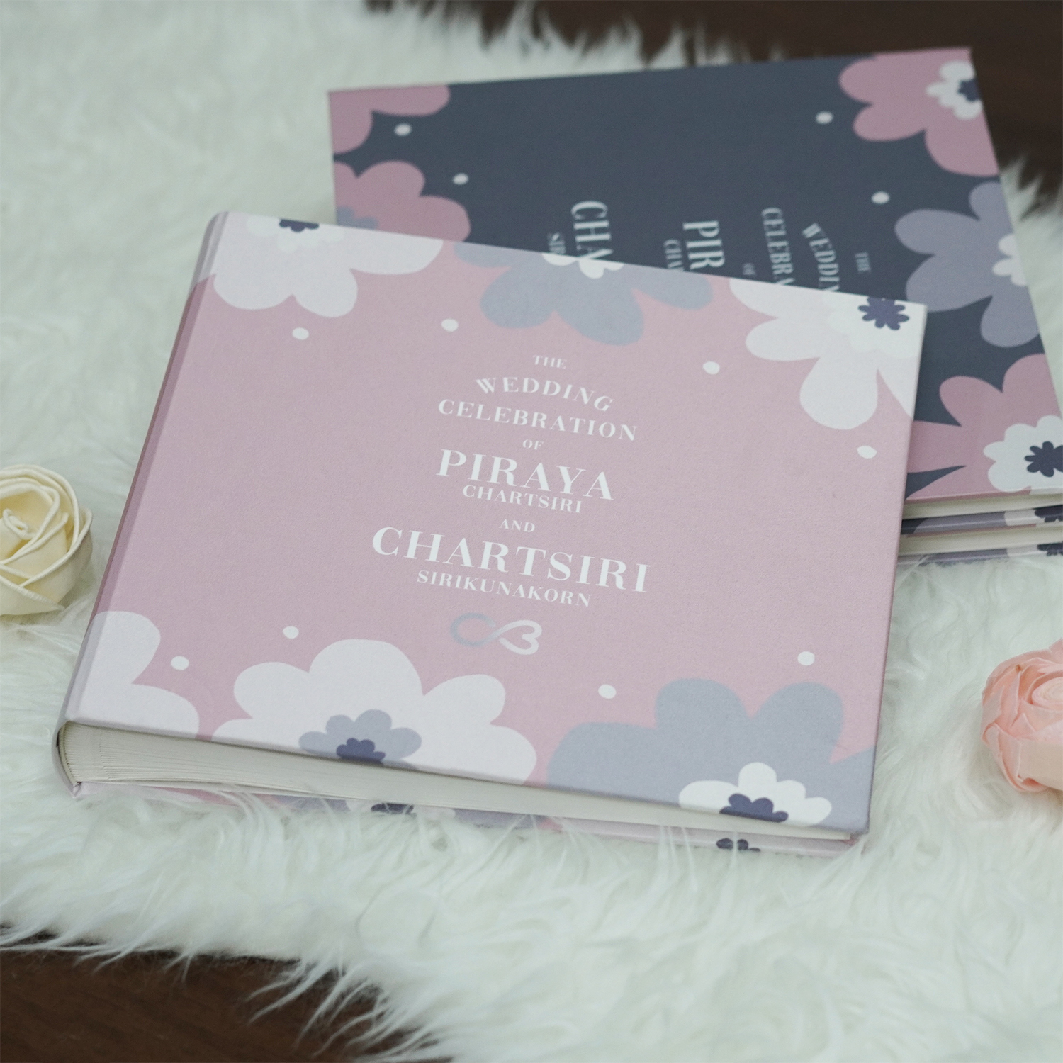 สมุดเซ็น สมุดอวยพร แบบสั่งทำใส่ชื่อ ลาย Big Flower