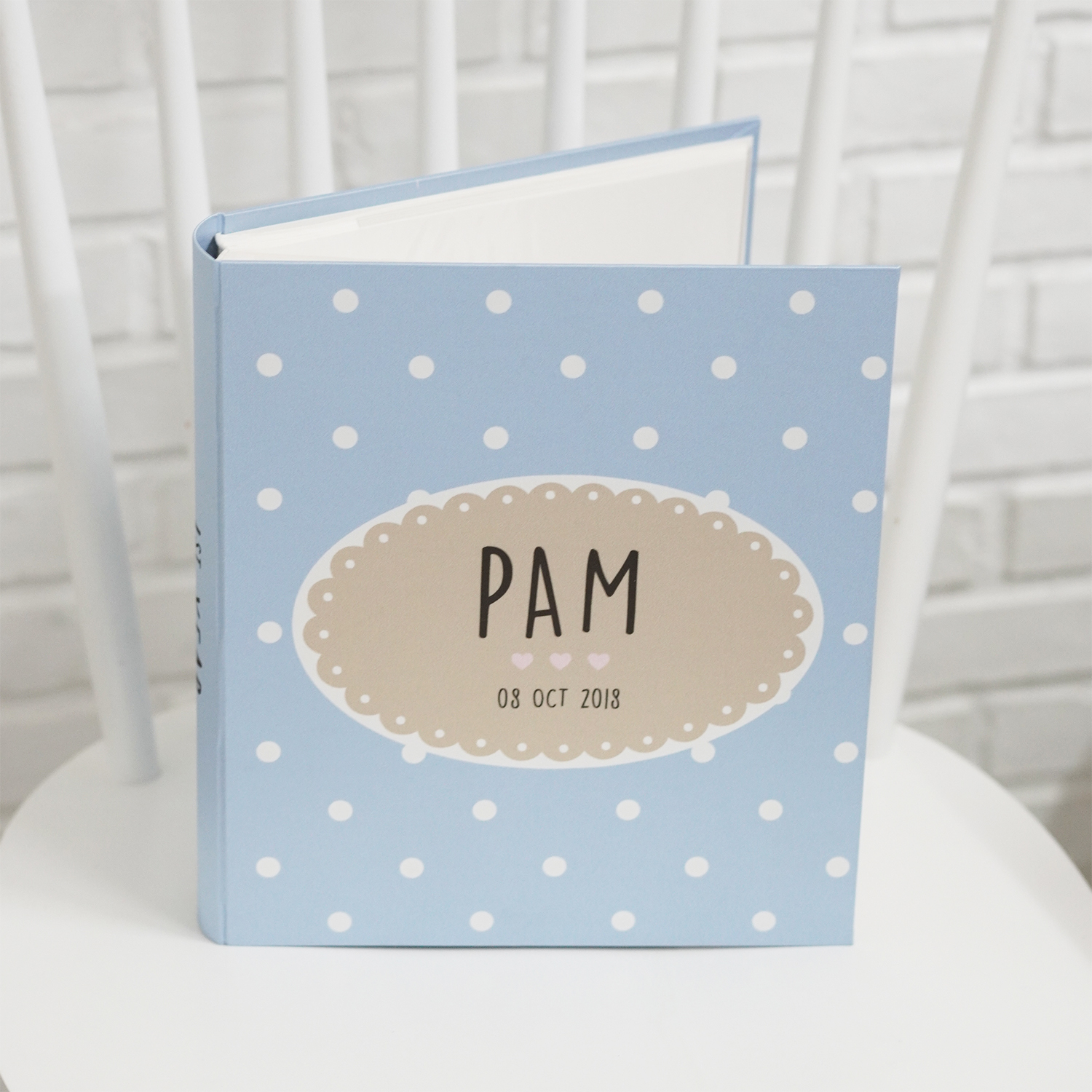 อัลบั้มสั่งทำใส่ชื่อ ลาย Polka Dot - Oval Label
