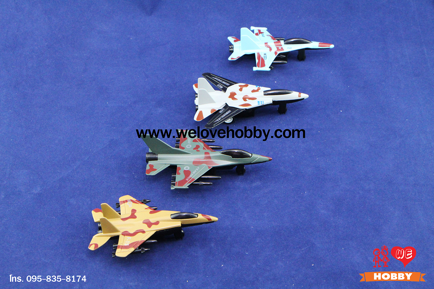 โมเดลเครื่องบินรบ General Dynamics F-16 Fighting Falcon (U.S. Air Force) สหรัฐอเมริกา สีเทาเข้ม