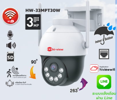 ขายถูก Hiview กล้องวงจรปิดไร้สาย Outdoor ความละเอียด 3MPรุ่น กล้องโรบอท HP-33MPT30Wกล้องภายนอก ภาพสี มีAI-ตรวจจับสัญญาณเตือน ประกันศูนย์