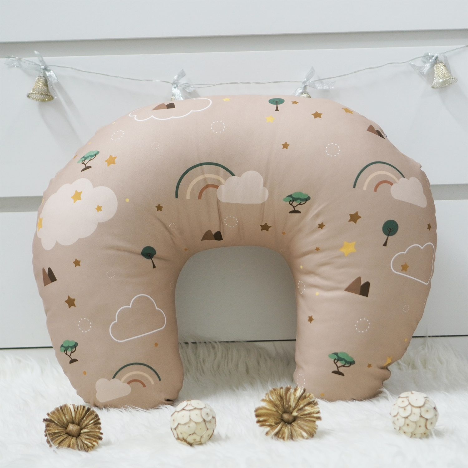 หมอนรองให้นม Nursing Pillow แบบพร้อมส่ง ลายซาฟารี สีน้ำตาล - Safari - Brown