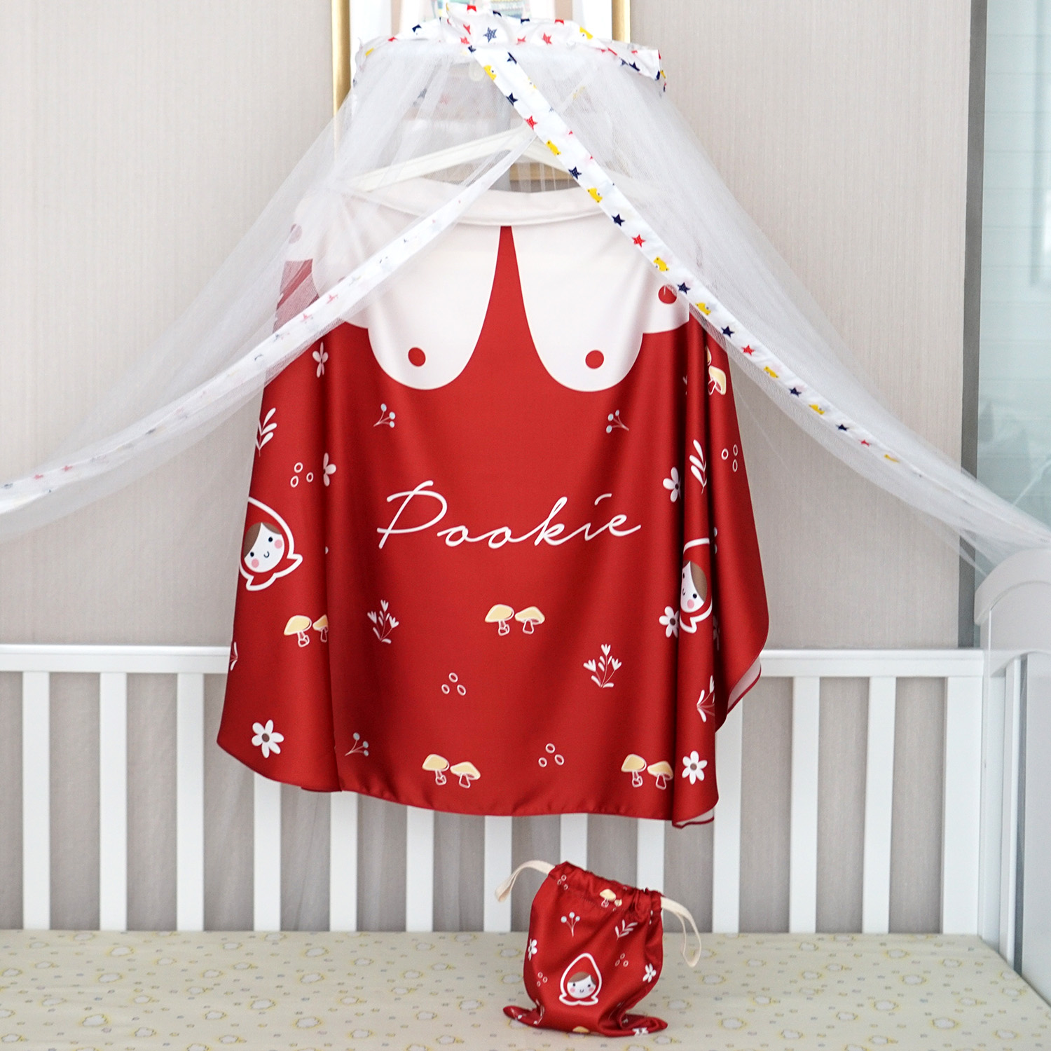 ผ้าคลุมให้นม สั่งทำใส่ชือ ลาย Little Red Riding Hood - Red