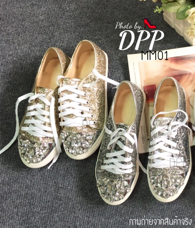 รองเท้าผ้าใบ Miumiu Glitter 2016