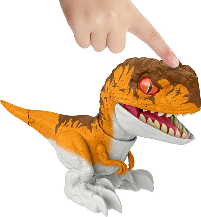 Mattel Jurassic World Uncaged Rowdy Roars Atrociraptor (GWY58) แมทเทล จูราสสิค เวิลด์ ของเล่นแอ็กชั่นฟิกเกอร์ไดโนเสาร์ อโทรซิแรปเตอร์ สีส้ม