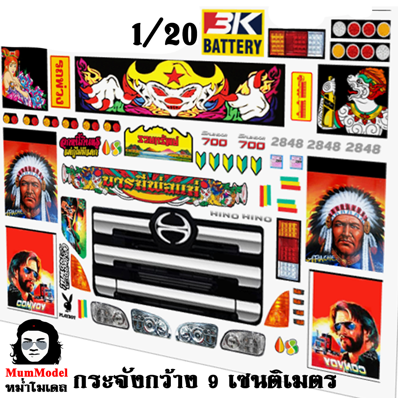 สติ๊กเกอร์หม่ำโมเดล สติ๊กเกอร์รถบรรทุกจำลอง สติ๊กเกอร์รถของเล่น 1/20 ไฟฮีโน่วิกเตอร์จำลอง สติ๊กเกอร์ไฟโมเดลรถบรรทุก