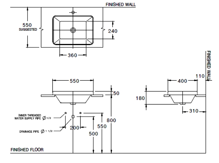 Cotto C001017 ซิมพลี โมดิช อ่างล้างหน้าชนิดวางบนเคาเตอร์(เฉพาะอ่างไม่รวมเคาว์เตอร์)