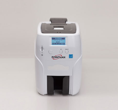 ขายถูก เครื่องพิมพ์บัตรพลาสติก POINTMAN Nuvia N25 พิมพ์ กลับบัตร หน้า-หลัง อัตโนมัติ Pointman Nuvia N25 Dual Sided ID card printe ไม่แพงคุ้มสุดๆ (รับประกันเครื่องหัวพิมพ์ 2 ปี