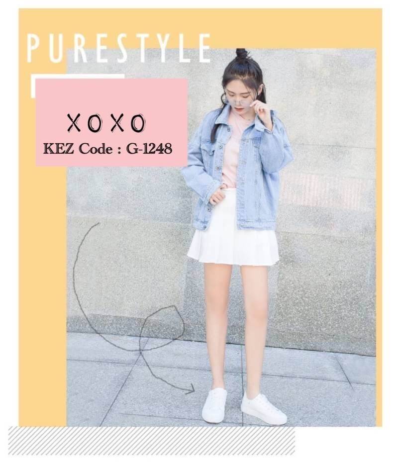 รองเท้าผ้าใบสีพาสเทลสไตล์หนังแกะ (สีฟ้า)