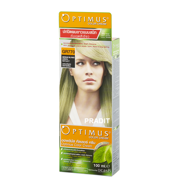 Optimus Color Cream ออพติมัส คัลเลอร์ ครีม เบอร์GR770 สีบลอนด์กลางประกายเขียว 100 มล 235 กรัม