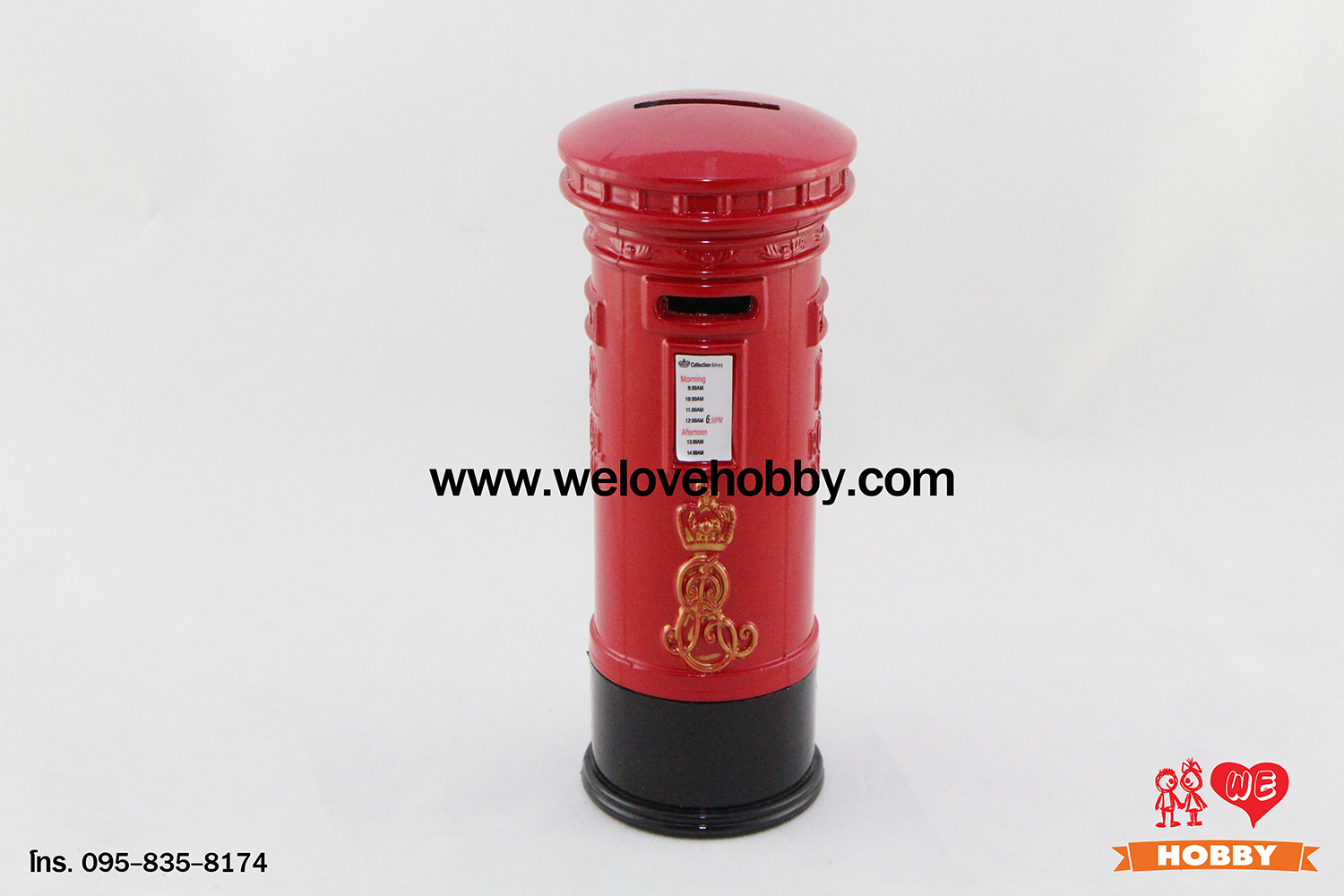 โมเดลแลนด์มาร์ค ตู้ไปรษณีย์สหราชอาณาจักร สีแดง British Mailbox (กระปุกออมสิน)