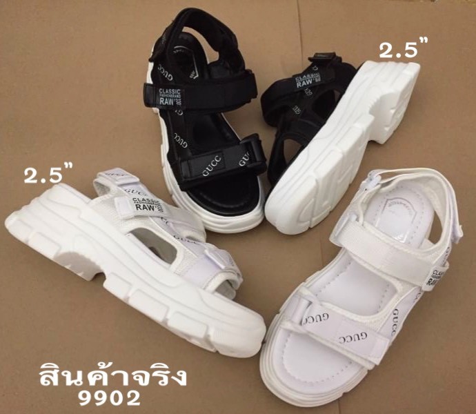 รองเท้าลำลองแฟชั่นแต่งสายเมจิกเทป (สีขาว)