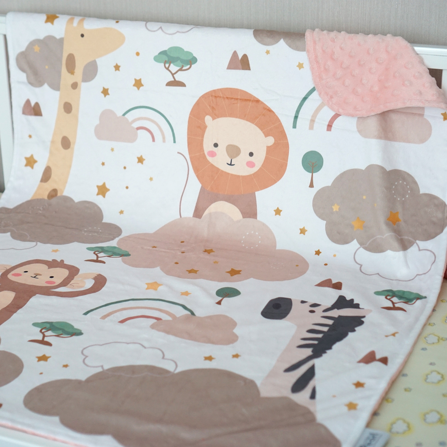 ผ้าห่ม Minky 75x100cm พร้อมส่ง ลาย Safari