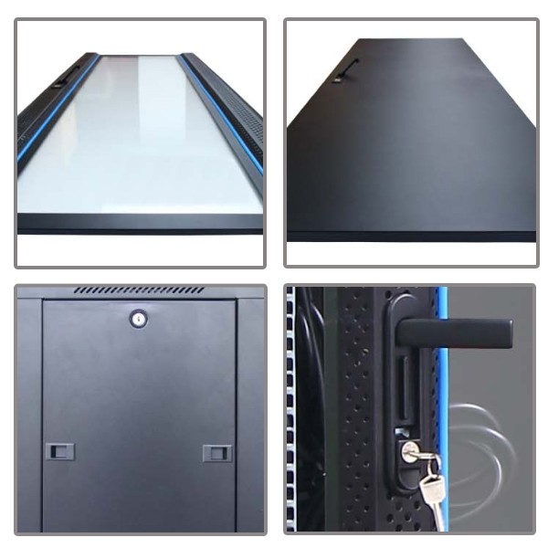 ขายถูก ตู้ Link CH-81042GS 19” Glass Rack 42U (80x100x207cm.) Black *ส่งฟรีเขต กทม.และปริมณฑล