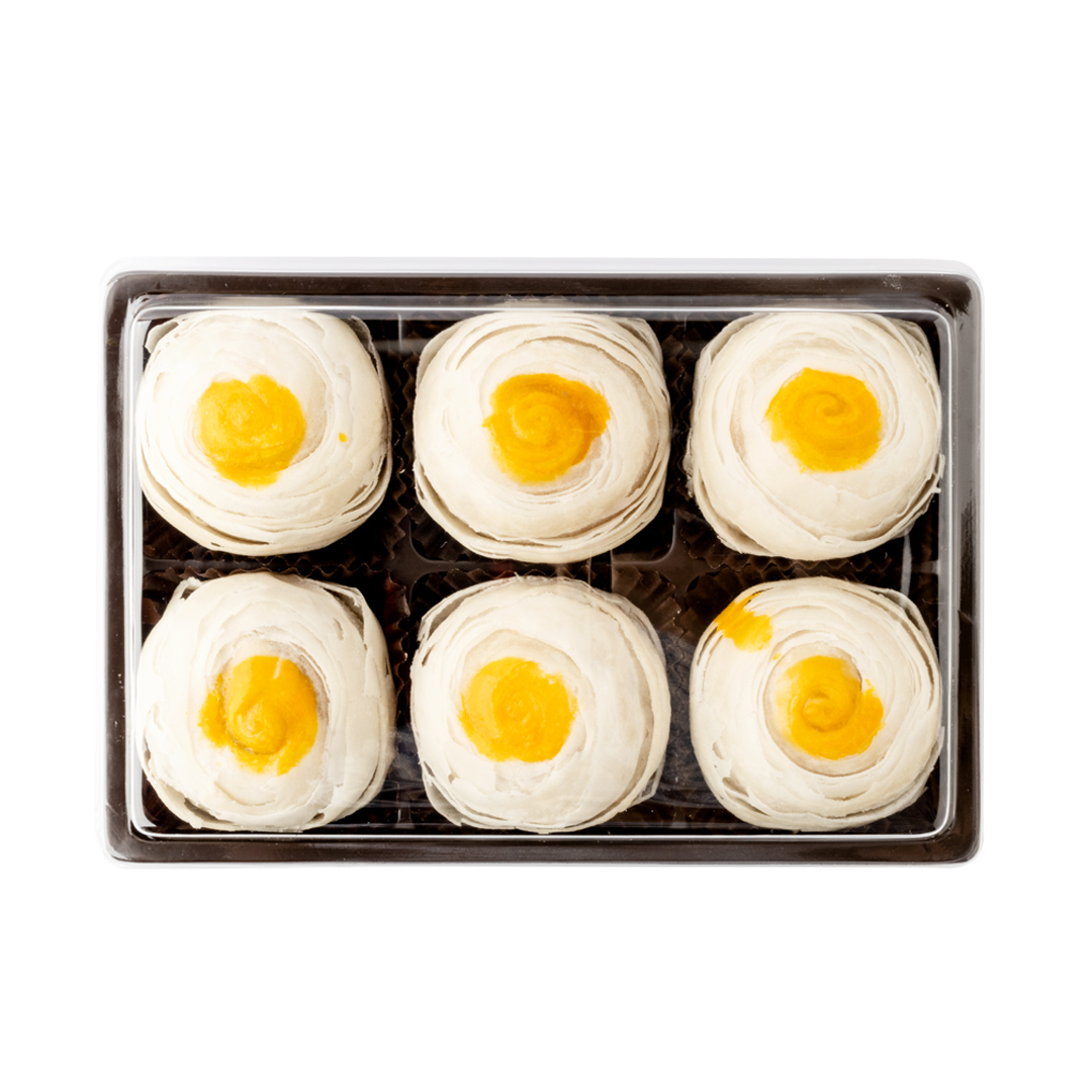 ขนมเปี๊ยะ ไข่ทะลัก บรรจุ 6 ชิ้น ขนาด 310 กรัม ไข่เค็มฟองโต เต็มๆฟอง สินค้าผลิตสดใหม่ ตามออเดอร์