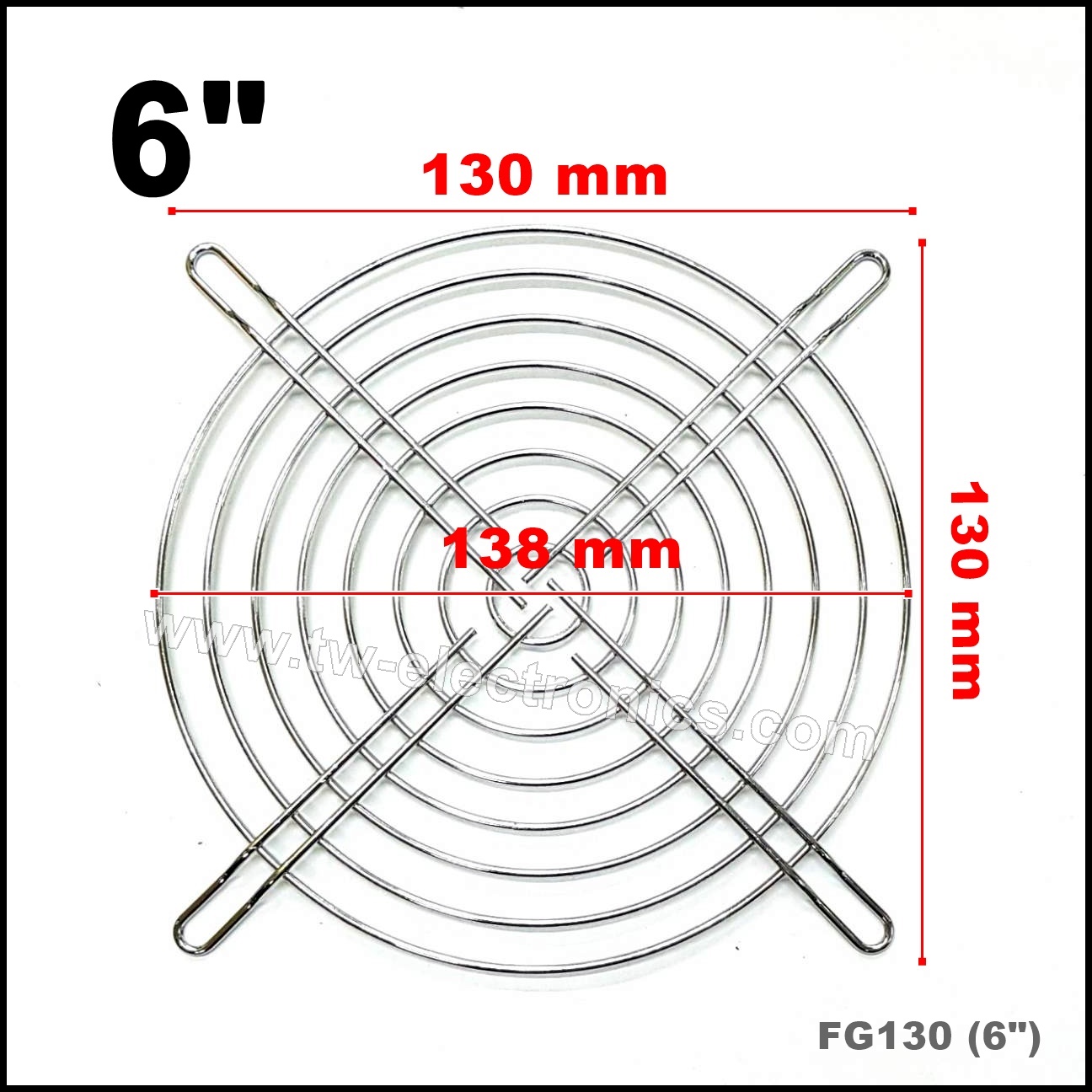 ตะแกรงพัดลมระบายความร้อน 6 นิ้ว / FG130 (6”)