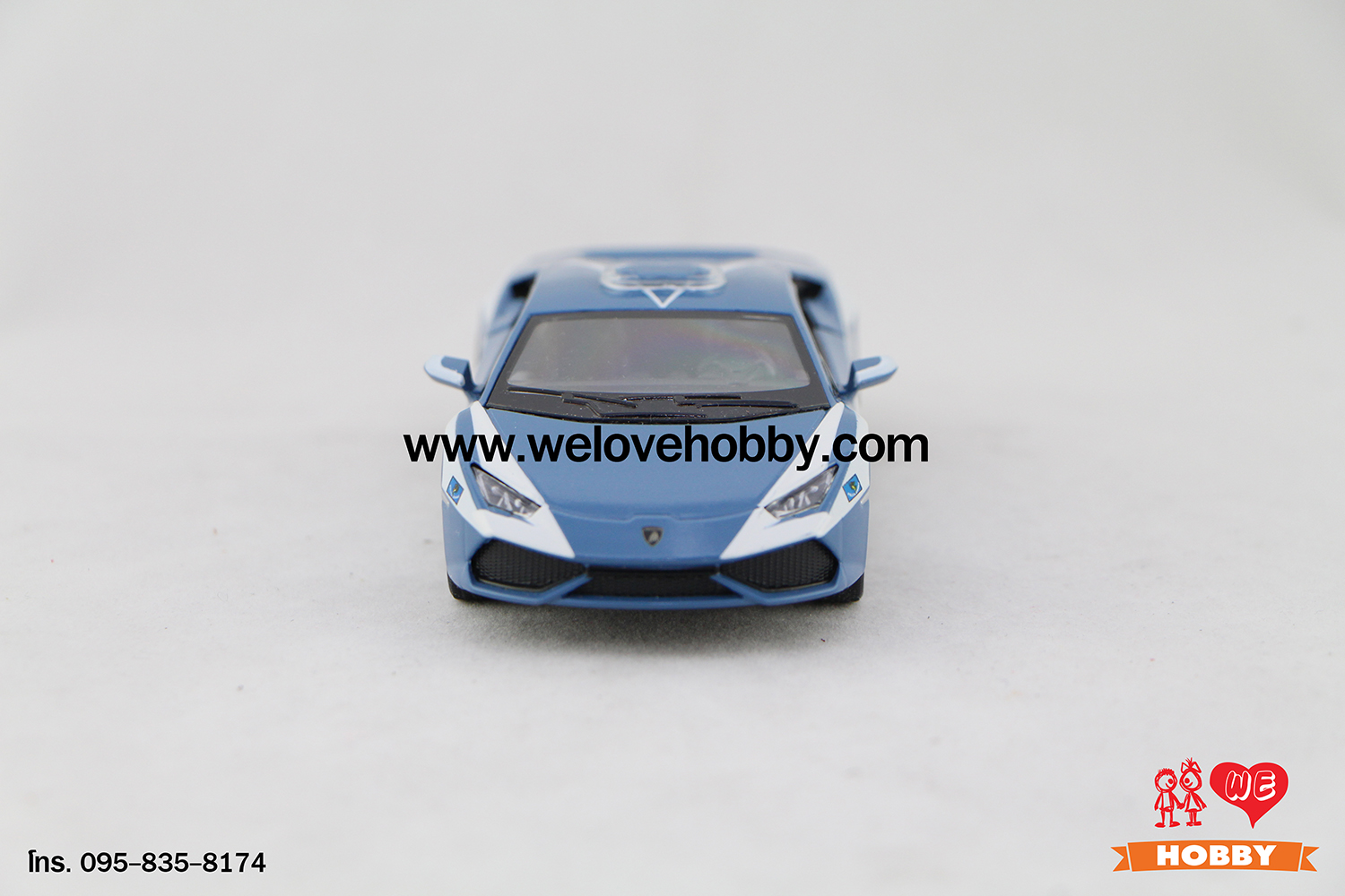 โมเดลรถตำรวจ Lamborghini Huracán LP610-4 สีฟ้า-ขาว Scale 1:36