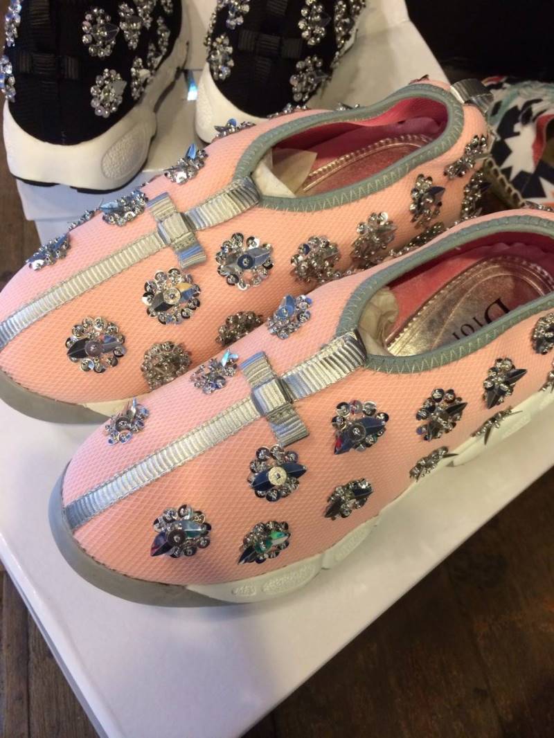 พร้อมส่ง : รองเท้าผ้าใบ Dior Fusion Sneakers (ชมพูดอกเงิน)